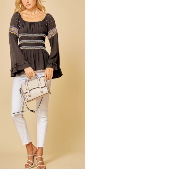 Smocked and embroidered top - Picture 4 of 4